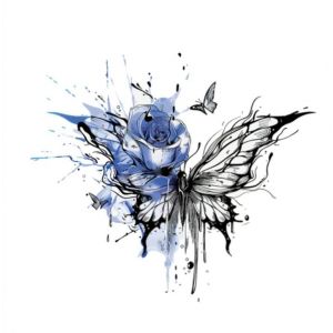 Tatouage Ephemere Tatouages Temporaires Pièce De Style Chinois, Motif Papillon, Rose, Lune, Imperméable, Longue Durée, Pour Femme, Petite Image, Grande Image, Autocollant, Faux Tatouage (ZhouKouShiXinRuiJianSheGongChengYouXianGongSi, neuf)