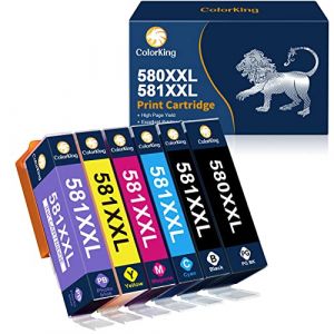 ColorKing PGI-580 CLI-581 XXL Cartouches d'encre compatibles pour Canon 580 581 pour Pixma TS8350 TS8250 TS8150 TS8351 TS8251 TS8151 TS8352 TS8252 TS8152 TS9150 TS9155(Pack de 6) (MELISSASQUINT, neuf)