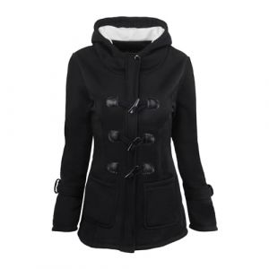 SOYDAN Manteau à boutons en corne pour femmes,Manteaux pour femmes à la mode épaissis avec boutons en corne - Veste en polaire pour femme, Manteaux élégants pour femmes, Veste en polaire pour femme (xihkma, neuf)