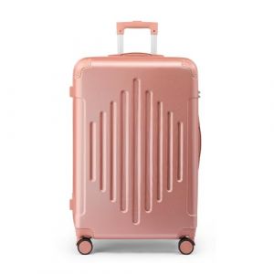 LEADZM Valise de Voyage Moyenne en ABS, 4 roulettes Spinner, Coins Renforcés, Serrure à Combinaison, ABS avec Coins Renforcés - Bagage Soute - Or Rose, L/65cm (VICTOPV, neuf)