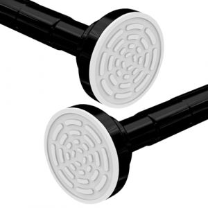 Kongming Barre Rideau Douche Extensible Tringle Rideaux Sans Perçage Perche Télescopique en Acier Inoxydable 304, Antidérapant & Ne Rouille Jamais pour Fenêtres, Penderie, Porte (Noir, 120-215cm) (Kongming Direct, neuf)