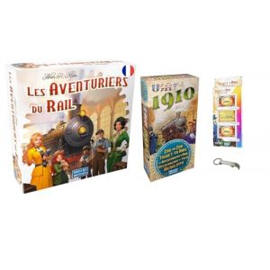 Blumie Shop Les Aventuriers du Rail USA + Protège Cartes + Extension 1910 + 1 Décap (Pack USA) (Blumie Shop, neuf)