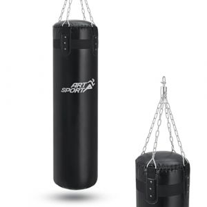 ArtSport Sac de Boxe 25 kg Rempli, Kit de Boxe avec Chaîne en Acier à 4 Points pour Adultes, Sac de Frappe Suspendu 110 cm pour Boxe & Kickboxing (Juskys Gruppe GmbH, neuf)