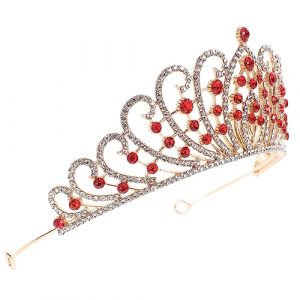 PACKOVE couronne princesse couronne de princesse tunique de soiree Couronne baroque garland noel D&eacute;coration stand de mari&eacute;e rose Couronne de mariage couronne de strass pour fille alliage (Spring TU, neuf)