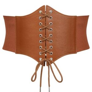 Fokroin Ceinture Corset Femme, Rétro Femmes Taille Corset Ceinture, Cuir Ceinture Medievale Femme,Élastique Costume Femme Moyen Age d'Halloween, Serre Taille pour Habiller (Rich Like Sea Shop, neuf)