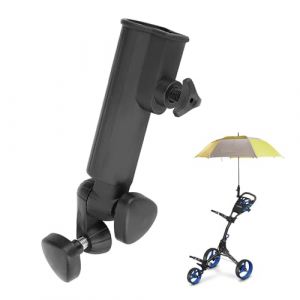 Qinsky Support &agrave; Parapluie Golf,Porte Parapluie de Golf R&eacute;glable en Nylon Noir Parapluie Universel pour Poign&eacute;es de Chariot de Golf pour Golf Cart Poussette Fauteuil Roulant (QinQ Shop, neuf)