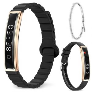 Montre Connect&eacute;e Homme Femme avec Podometre, 16.5g Petit &Eacute;cran Smartband, Rythme Cardiaque SpO2 Surveillance Sommeil Calories, 12 Modes Sportifs Fitness Tracker Etanche Smartwatch pour Android iOS (mayfive, neuf)