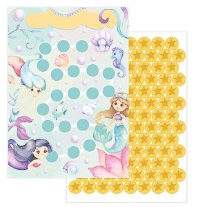 JEKA Lot de 10 Tableaux de r&eacute;compenses pour Enfants - Motif : Sir&egrave;nes - avec Leurs Autocollants &eacute;toiles pour motiver Les Enfants aux t&acirc;ches m&eacute;nag&egrave;res, aux devoirs, au brossage des Dents (JEKA Papier und Spielwaren, neuf)