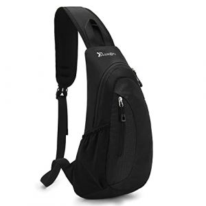 Larkumio Sac de Poitrine Multifonction Sacoche Porté Épaule Sacoche Porté Épaule Homme Convient pour les voyages, le tourisme, Sac Léger Étanche, Noir (FOREST TWIG LIMITED, neuf)