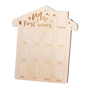 MagiDeal Cadre Photo pour b&eacute;b&eacute;, Tableau Photo de ma premi&egrave;re ann&eacute;e, Tableau en Bois pour b&eacute;b&eacute; de 12 Mois, pour f&ecirc;te (Grand Plaisir 360, neuf)