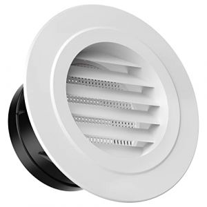 Hon&Guan Grilles d’aération 100mm, avec Moustiquaire, Grille Aeration Ronde, Bouche vmc 100mm, Grille de Ventilation Pour SDB, WC, Cuisine, Garage, Montage sur Plafond ou Mur (EU AOYUN Direct, neuf)