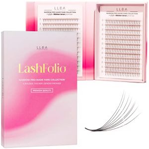 LLBA LashFolio Bouquets Pr&eacute; faits Promade &Eacute;troits, Cils volume Faits &agrave; la Main, Choix 5D~10D, Courbes C CC D, &Eacute;paisseurs 0.03~0.07mm, Longueur 8-15mm, Longue Dur&eacute;e & Application Facile (LLBA Professional, neuf)