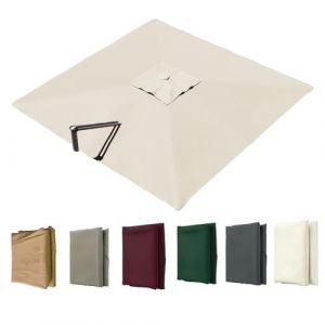 VLKLPZAHAK Auvent De Remplacement pour Parasol Déporté Carré De 3 M, Toile De Rechange pour Parasol De Jardin Extérieur, Housse De Rechange 8 Baleines Protection UV(Beige,3x3m (9.8x9.8ft)) (xuyuhenghe, neuf)