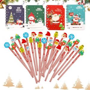 Coffret De 36 Crayons Hb De No&euml;l, Crayons Hb De No&euml;l Avec Gomme Et Carnet, En Bois Pour Enfants, Motif Dessin Anim&eacute;, Coffret Scolaire, Cadeau De F&ecirc;te, Style Al&eacute;atoire (WUMINYANG LIMITED, neuf)