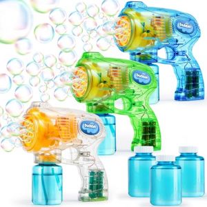 JOYIN 3 Pistolet &agrave; Bulles Machine &agrave; Bulles Savon Automatique avec 3 Solutions de Bulles pour Enfants, Machine &agrave; Bulles pour des F&ecirc;tes, Jouet d'&eacute;t&eacute;, Activit&eacute; ext&eacute;rieure et int&eacute;rieure, P&acirc;ques (Joyin Direct, neuf)