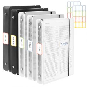 5 pi&egrave;ces de couverture de classeur A5 avec 6 anneaux, classeur rechargeable A5, classeur 6 anneaux pour ajouter des brochures, papiers, feuilles d&eacute;tach&eacute;es pour l'&eacute;cole et le bureau (Jiake's store, neuf)