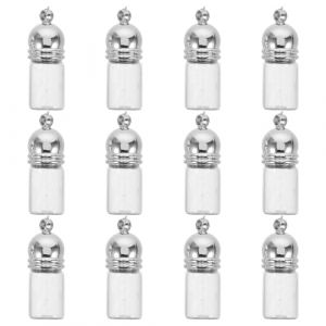 PACKOVE 12pi&egrave;ces Breloque Flacon Huile Verre Transparent Pendentif Porte-cl&eacute;s Mini Flacon &agrave; Remplir Pour Aromath&eacute;rapie Mobile Et Cr&eacute;ation De Bijoux (Spring TU, neuf)