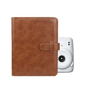 Rieibi Album photo Mini 128 pochettes, portefeuille en cuir PU pour appareil photo instantané Fujifilm Instax Mini Evo/11/8/9/7s/25/70/90, album photo coloré brillant pour Polaroid (ANYIUK, neuf)