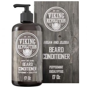Viking Revolution - Après Shampoing Barbe - Soin Barbe Homme Avec Huile d'Argan et de Jojoba - Adoucit & Renforce - Parfum Eucalyptus & Menthe Poivrée - 500 ml (Viking - Revolution, neuf)