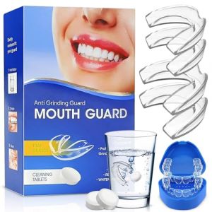 4 Pièces Gouttiere Dentaire Bruxisme,2 Tailles Gouttière Dentaire,Goutiere Dent,Gouttiere Anti Ronflement,Goutiere Dent Bruxisme pour Améliore La Qualité Du Sommeil Avec feuille de nettoyage (ChengXINY-EU, neuf)