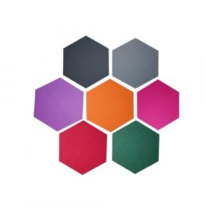 Panneaux acoustiques Multicolor à personaliser, écologique et absorbant le son de Studio, bureau, Maison adhésif 30x25x1,2 cm (5 panneaux) (TEZIFAIR, neuf)