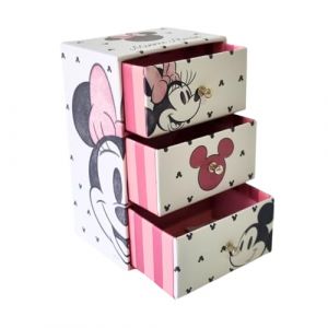 ARDITEX, Coffret Cadeau Femme Minnie Mouse avec 3 Tiroirs, Bo&icirc;te &agrave; Bijoux Fille, Bo&icirc;te Carton Parfaite pour Rangement Bijoux, Photos, Travaux Manuels, Couture, 9.5X7X15 Cm (FMC-Store, neuf)
