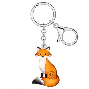 DALANE Acrylique Anime Renard Porte-cl&eacute;s Bijoux Animaux pour Femmes Filles Enfants Cadeaux Renard Amoureux Porte Cl&eacute; Voiture Accessoires Breloque (Orange) (hang zun, neuf)