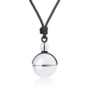 COAI Pendentif Rond Collier Ajustable Cristal de Roche Homme Femme (COAI STORE, neuf)