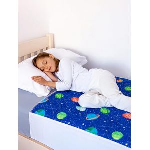Alèse d'apprentissage de la propreté pour tout-petits avec plis – Tapis protecteur d'énurésie au lit doux et imperméable pour enfants – Multi-couche antidérapant lavable pour incontinence – Absorbe (Lynmark, neuf)