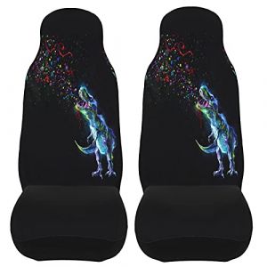 Phelika Housses de siège de voiture pour femme motif dinosaure galaxie - Housse de siège baquet pour voitures, camions, SUV et camionnettes (PheLika, neuf)