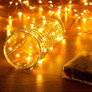 Ariceleo Guirlandes Lumineuses LED 5m - 1 Paquet, Blanc Chaud, 50 LEDs, Fonctionnement à Piles avec Minuteur et Mode Scintillement, Idéal pour Noël et Fêtes (MRSEUP, neuf)