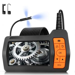 FISHOAKY Cam&eacute;ra Endoscope Industriel Lentille Triple 5m avec Lumi&egrave;res, Cam&eacute;ra Serpent 8mm, IPS 5" Pouces 1080P Camera d'Inspection Canalisation, Endoscope &agrave; &Eacute;tanche IP67 avec Automobile, C&acirc;ble, 32GB (Arcuet FR, neuf)