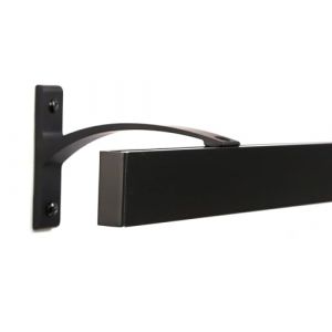 Deco-Raum Tringle &agrave; rideaux sur mesure Rail int&eacute;rieur Curve Carr&eacute; Fixation murale Support mural au milieu Rail 11,3 cm Tringle pour rideaux Barre int&eacute;rieure pour rideaux Noir 240 cm (deco-raum, neuf)