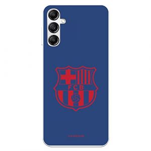 Coque pour Samsung Galaxy A14 5G du FC Barcelone avec blason rouge fond bleu tansparent pour protéger votre téléphone. Coque en silicone souple sous licence officielle FC Barcelone (La Casa de Las Carcasas, neuf)
