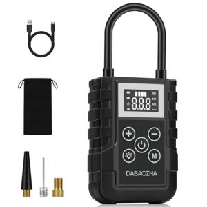 DABAOZHA Compresseur &agrave; Air Portatif - 150PSI Gonfleur Pneus Voiture Sans Fil, Pompe a Velo Electrique, Mini Compresseur Air avec Lampe LED et Type-C Charge pour V&eacute;lo/Moto/Scooter/Balle (Baby Dulce Shop, neuf)