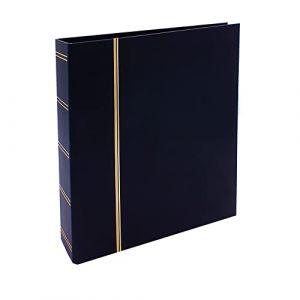 SAFE Album de Timbres 116 Simili Cuir Bleu – 4 Anneaux (80-80-80 mm) – Dorure sur Couverture & Dos – Reliure Vide – Format 270×315×68 mm – Classeur philatélique A4 (SAFE_Album, neuf)