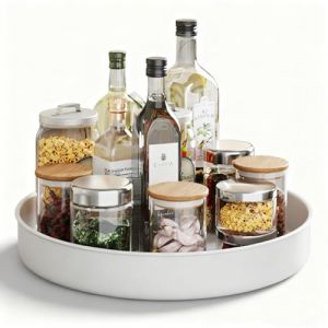 PIGPIGFLY Etagere a Epices Rotative Pour la Cuisine,Range Epices Cuisine, &Eacute;tag&egrave;re &agrave; &Eacute;pices Rotative Pour Ranger les &Eacute;pices et les Bocaux Dans le Garde-Manger, Porte Epice en Acier Inoxydable 31cm (PigPigFly, neuf)