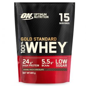 Optimum Nutrition Gold Standard 100% Whey, Prot&eacute;ine en Poudre, Go&ucirc;t Double Chocolat Riche, 465g, 15 Doses (Optimum Nutrition FR, neuf)