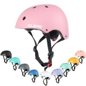 Glerc Casque de vélo, scooter, réglable et multi-sport pour enfants de 3 à 8 ans, garçons et filles, taille S, rose (BikeJune-EU, neuf)