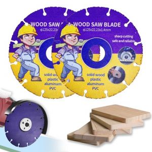 Kizaten 2Pcs Disque à Tronçonner,125 mm Disque à Tronçonner Carbide Multi Wheel,Disque a Tronconner Bois pour Meuleuse d'Angle Pour Planches,Caoutchouc,Contreplaqué,Clous en Acier (Starfar EU Store, neuf)