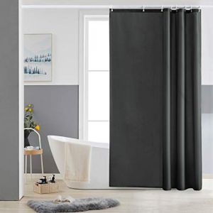 Furlinic Petit Rideau de Douche Gris Fonc&eacute; Tissu Imperm&eacute;able Lavable en Polyester Anti Moisissure Rideau Douche avec 6 Crochets 100x180cm pour Baignoire Salle de Bain. (newpower, neuf)