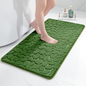 chakme Tapis de bain en mousse à mémoire de forme - Tapis de bain absorbant - Tapis de bain décoratif - Tapis antidérapant pour salle de bain et salon - 60 x 120 cm - Vert (YouFeng Trading, neuf)