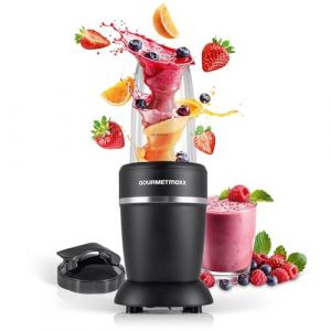 GOURMETmaxx Mixeur & Smoothie Maker 4 pi&egrave;ces | Mixeur &eacute;lectrique pour un coup de vitamines &agrave; emporter | Nutrition Mixer avec couvercle anti-fuite | Blender, Food Processor pour shakes & Co. (DS e-Sales GmbH, neuf)