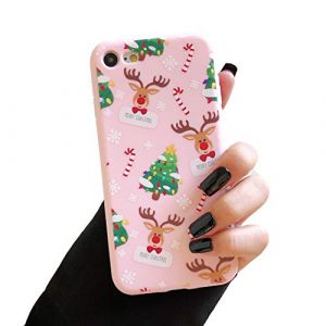 ZTOFERA Coque en TPU pour iPhone SE 2022 5G/iPhone SE 2020/iPhone 8/iPhone 7, Motif de No&euml;l Mignon Coque en Silicone Souple Mince L&eacute;g&egrave;re Bumper Cover pour iPhone 7/8/SE2/SE3 4.7" - Rose (zongTop, neuf)