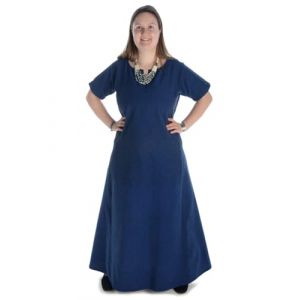 HEMAD Robe médiévale Hrist en coton, couleurs chanvre, bleu, rouge, vert clair, beige S/M, L/XL, XXL/XXXL, bleu, L-XL (billy held, neuf)