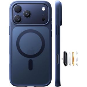 TORRAS Coque iPhone 17 Pro Max avec MagSafe，[Protection Antichoc 12FT][Durable et Robuste][Toucher velout&eacute;][Texture antid&eacute;rapante][Protection magn&eacute;tique], Bleu (TORRAS Direct, neuf)