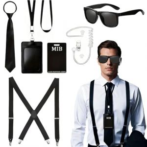 Betrynidil Agent Costume Accessoires, Kit d Costume Espion, Ensemble de Costumes de Services secrets Accessoires de Costumes pour Cosplay (C) (GALOLTD, neuf)