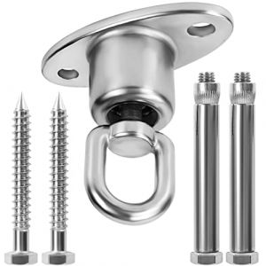 BELLE VOUS Crochet Plafond Suspension Robuste & Silencieux à Roulement à Billes - Crochet de Plafond Rotatif à 360° en Acier Inoxydable avec Vis - Charge de 540 kg - Balançoire, Chaise, Hamac & Plus (Tinyyo Europe, neuf)