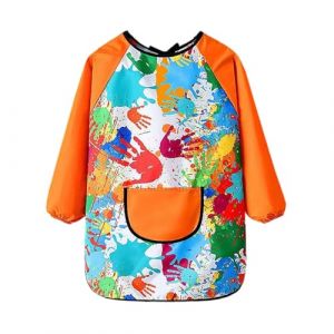 Tablier de peinture scolaire de 1&egrave;re classe, pour gar&ccedil;ons et filles, tablier pour enfants &agrave; partir de 6 ans, imperm&eacute;able avec grandes poches, manches longues, pour enfants de 7 &agrave; 12 ans, blouse de (HengShuiWeiLiShangMaoYouXianGongSi, neuf)