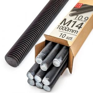 Lun Fix Tige filetée | M14 x 1000 mm | Lot de 10 | Acier haute résistance 10.9 | DIN 976 | Filetage métrique | Goujon fileté M14 | Vis longue | Fixation industrielle | Montage métal (LUN FIX, neuf)